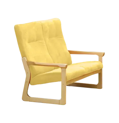 BE - 2 dvojkřeslo, koženka OTO ZO 2 - koženka žlutá písková